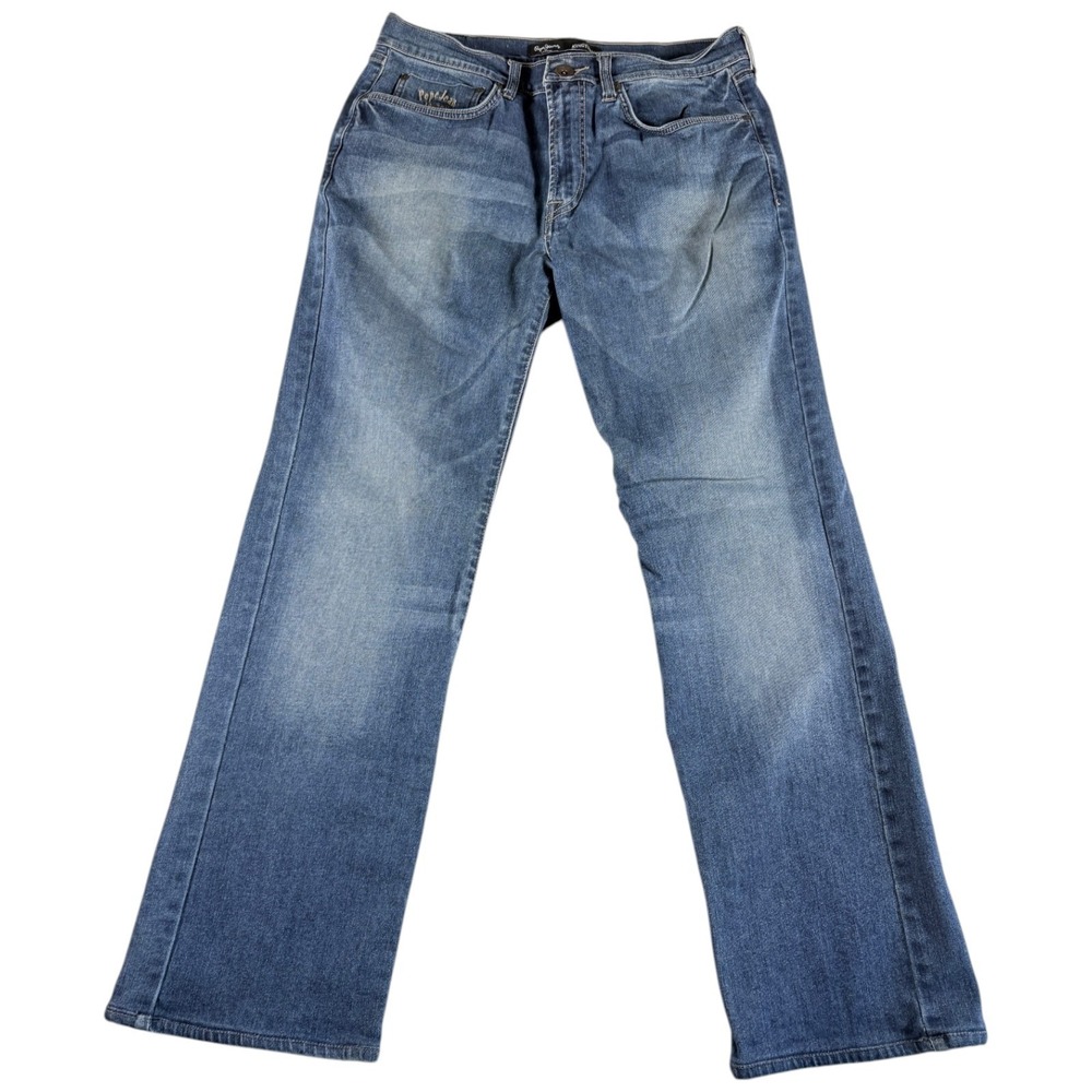 Pepe London Kingston Jeans Mens 34 Blue Denim Stretch Light Wash Straight Leg